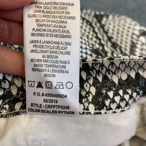 Joe's Jeans High Rise Scaled Python Snake Pants Womens 27 White Black Cigarette - Picture 13 of 16